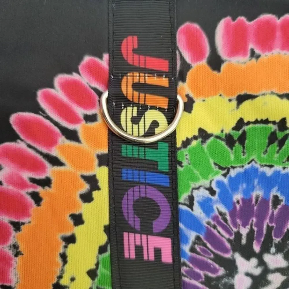 JUSTICE Rainbow Print‎ Pet Harness Small Black